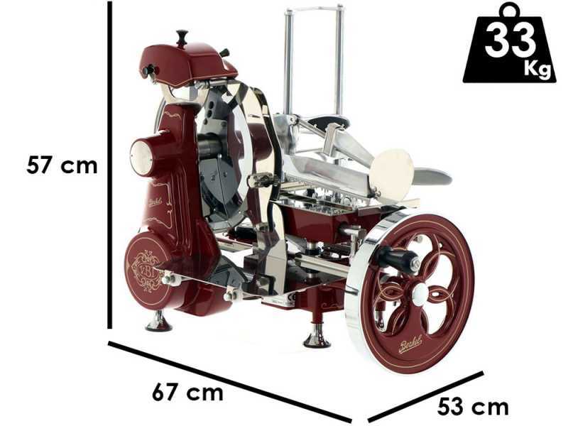 BERKEL B2 Red - Flywheel Meat Slicer With Stand - 265 mm Chrome-Plated Steel Blade