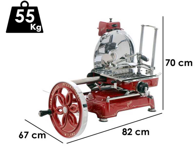 BERKEL B114 - Flywheel Meat Slicer With Stand - 320 mm Chrome-Plated Steel Blade - Red