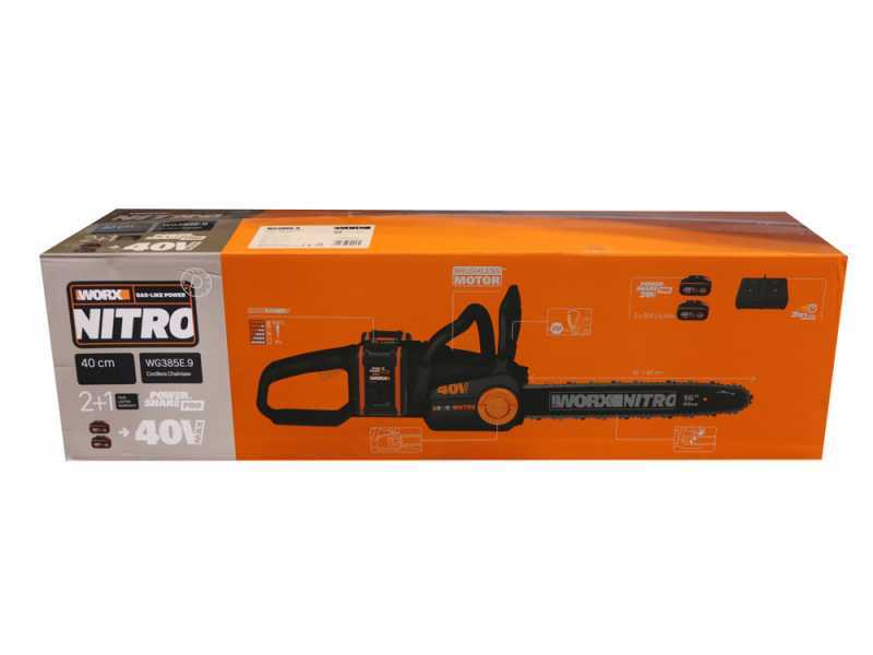 WORX WG384E  Battery-powered Electric Chainsaw - 35 cm Blade - 2x 20 V - 4Ah