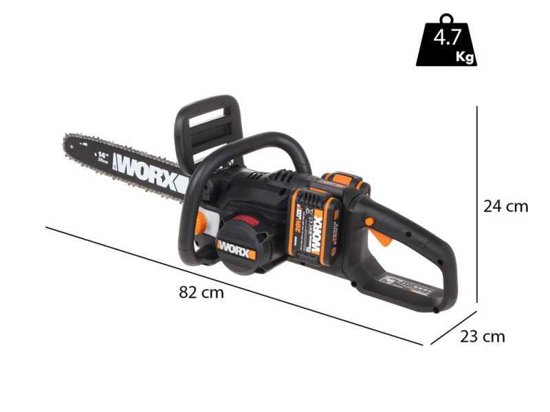 WORX WG384E  Battery-powered Electric Chainsaw - 35 cm Blade - 2x 20 V - 4Ah