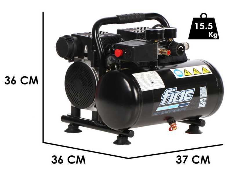 Fiac SUPERSILENT 6/1 - Compact portable electric air compressor 1HP - 6 lt