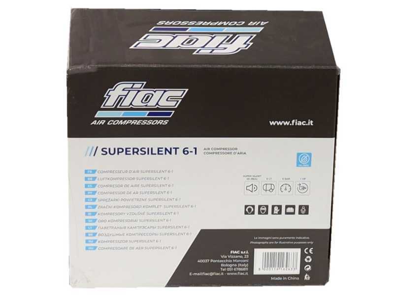 Fiac SUPERSILENT 6/1 - Compact portable electric air compressor 1HP - 6 lt