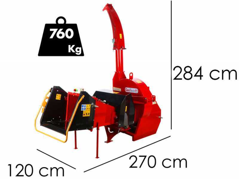 GeoTech-Pro WS102RS - Tractor-mounted wood chipper - With hydraulically controlled drag rollers