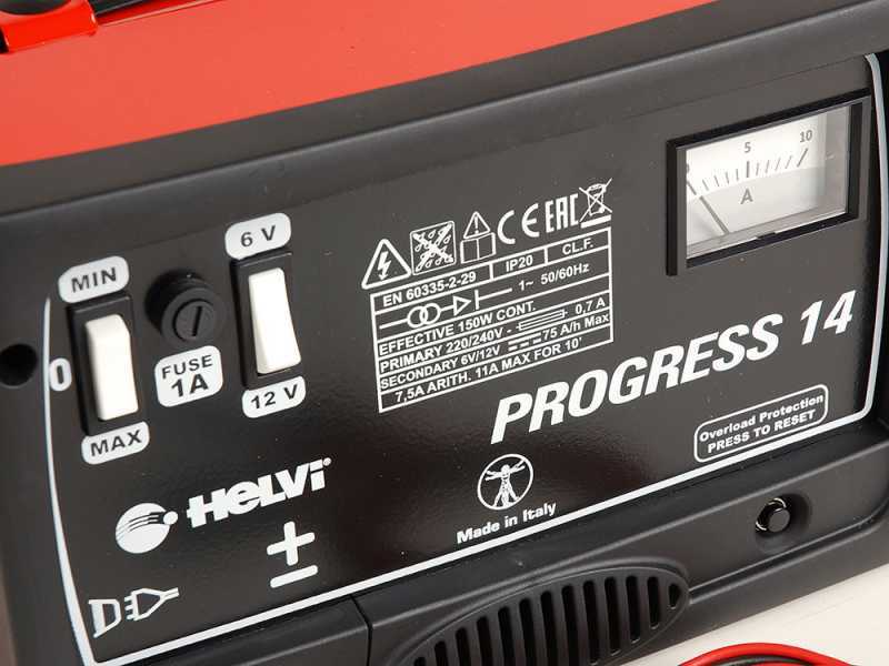 Helvi Progress 14 - Battery-charger - Wet batteries with 6/12V Voltage - Single-phase