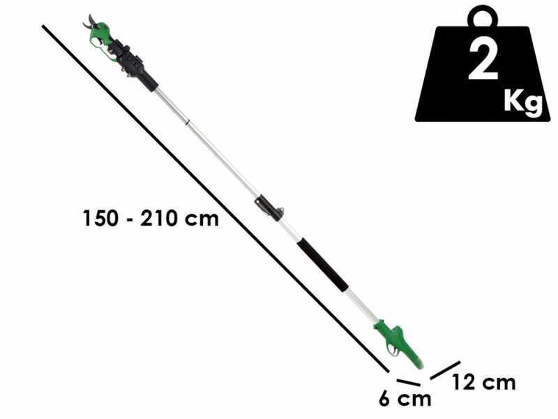 GreenBay TopCut 28 - Electric pruning shear on pole - 2x 16.8V 4Ah - 150/210 cm