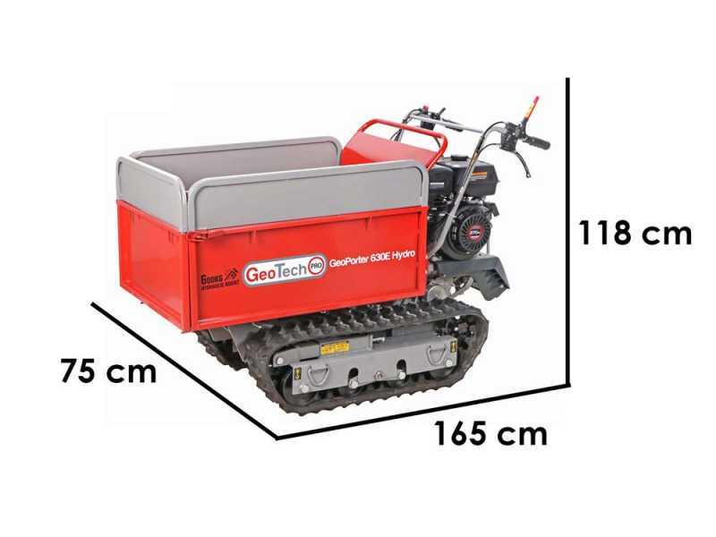 GeotechPro GeoPorter 630E Hydro - Tracked wheelbarrow - Hydraulic extension skip 600Kg