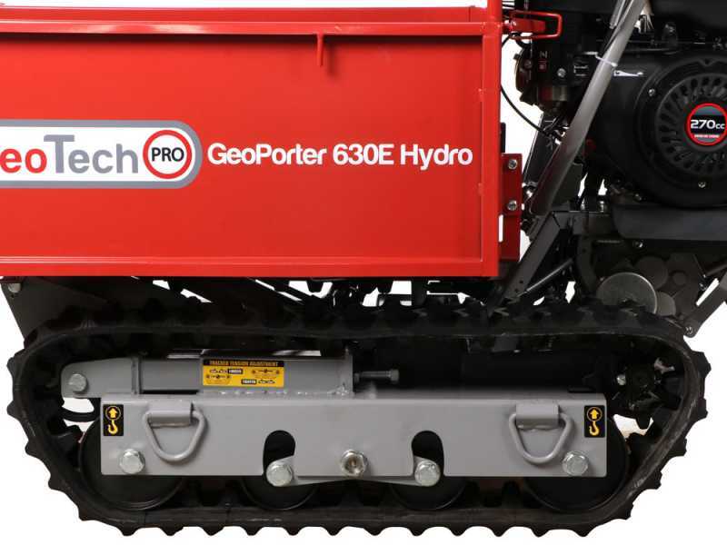 GeotechPro GeoPorter 630E Hydro - Tracked wheelbarrow - Hydraulic extension skip 600Kg