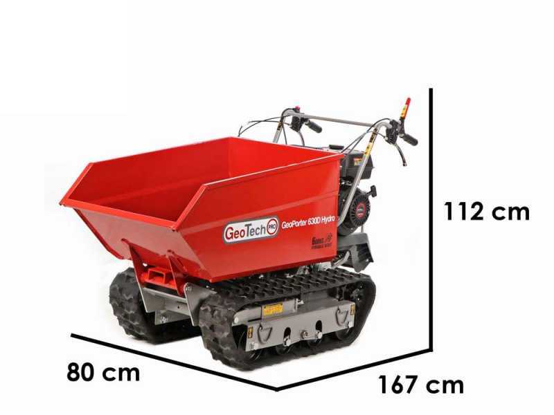 GeotechPro GeoPorter 630D Hydro - Tracked wheelbarrow - Hydraulic dumper 600Kg