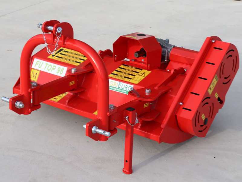 AgriEuro Fu TOP 112 M Tractor-mounted Flail Mower with Manual Shift - Light Series - 16 Hammer Flails - Counterclockwise PTO (left-hand rotation)