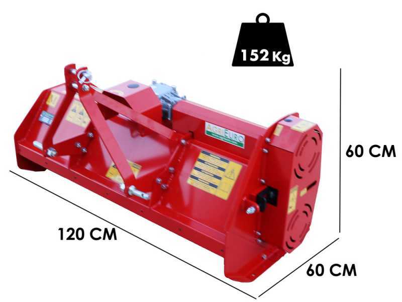 Agrieuro DISCO 115 GM Tractor-mounted Flail Mower Light Series - Counterclockwise PTO (left-hand rotation)