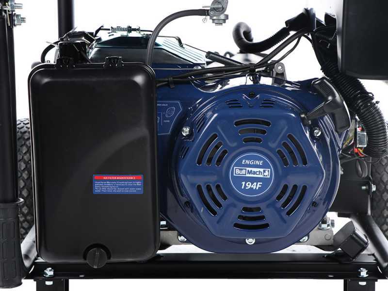 BullMach AMBRA 13800 E - Petrol-powered Wheeled Generator with AVR 10 kW - Continuous 9 kW Single-phase