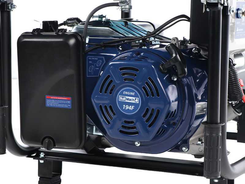 BullMach AMBRA 13800 E-3 - Petrol-powered Wheeled Generator with 10 kW AVR - 9 kW Three-phase