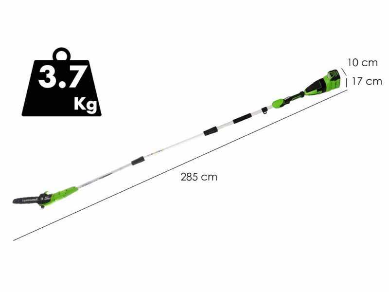 Greenworks GD40PSHK2 - Pruner/Hedge trimmer on extension pole - 2 x 2Ah 40V
