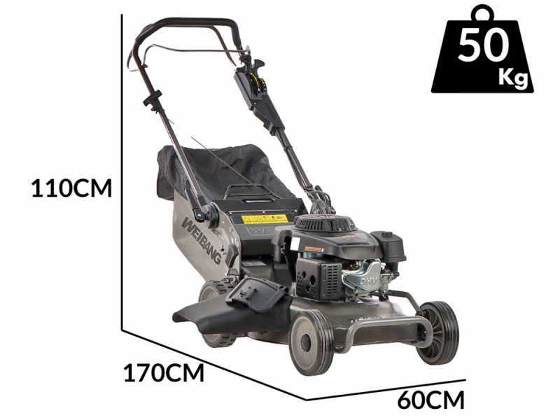 Weibang WB537SCV3 - Petrol Trailed Lawn Mower - 196cc Engine - 3 Gears - 4in1