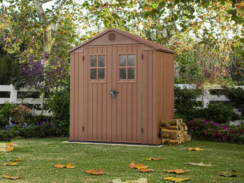 Keter Darwin Brown - Garden Shed - with Front Windows - 190x122x221 cm