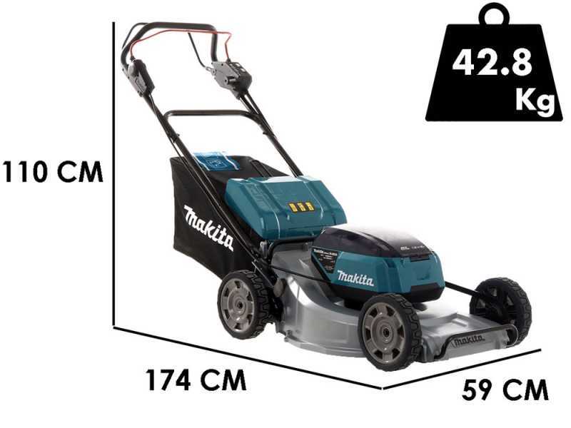 Makita DLM533 - Self-propelled Battery-powered Lawn Mower - 4x18V/5Ah - 53 cm Cutting Width