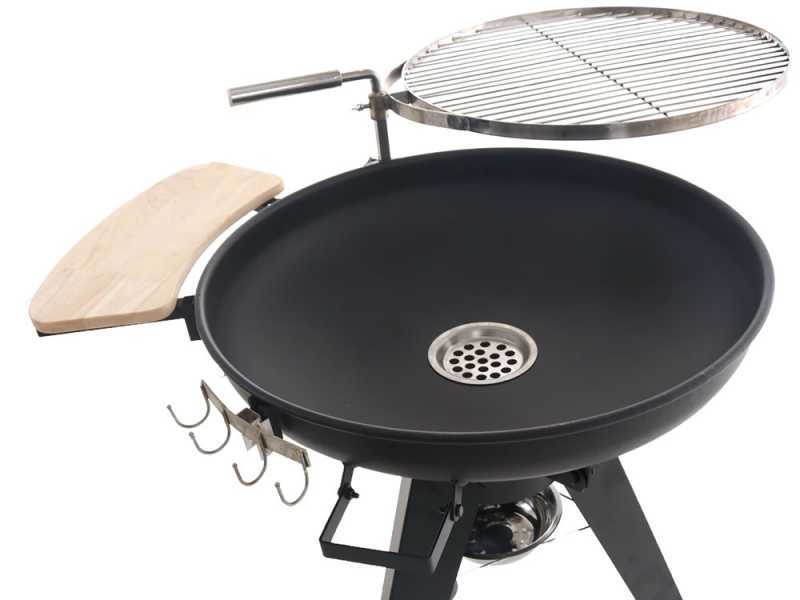 Royal Food BBQ3 Charcoal Barbecue with Stainless Steel Double Rotating Grid -  &Oslash; 66 cm Brazier