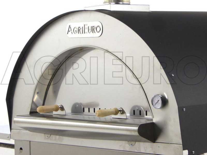 AgriEuro Cibus Inox 100x80 cm Wood-fired Oven for Outdoor - Cooking capacity: 5 pizzas