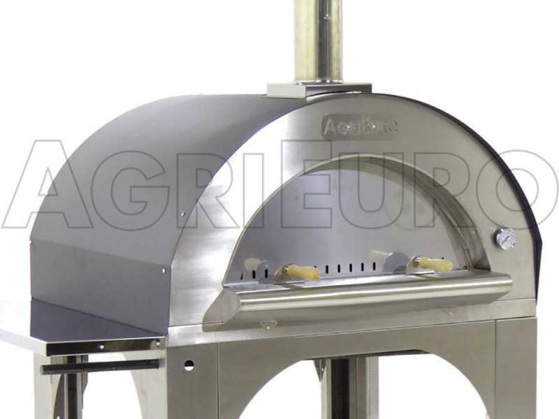 AgriEuro Cibus Inox 100x80 cm Wood-fired Oven for Outdoor - Cooking capacity: 5 pizzas