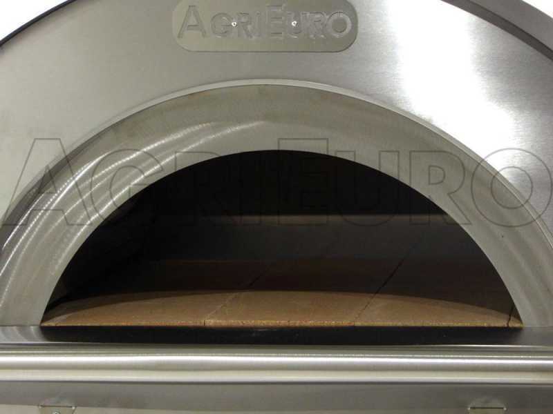 AgriEuro Cibus Inox 100x80 cm Wood-fired Oven for Outdoor - Cooking capacity: 5 pizzas