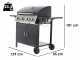 Royal Food GB 2680-B4+1 Gas Grill with Stainless Steel Grid - 67x40 Cooking Surface