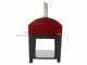 Rossofuoco Nonna Luisa - Outdoor Wood-Fired Oven with Trolley - Red