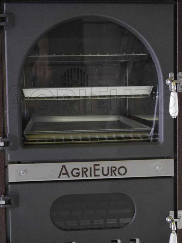 AgriEuro Medius 80 Deluxe INC Stainless Steel Built-in Wood-fired Oven - coppered enamel