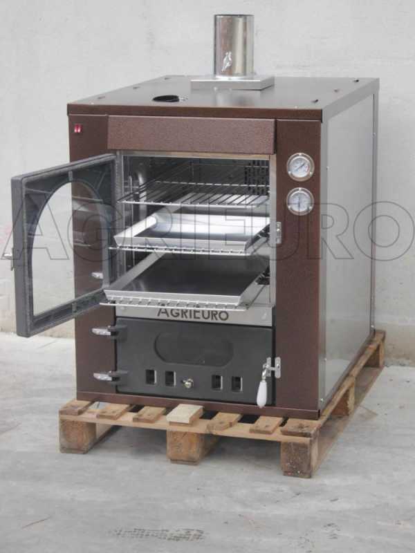 AgriEuro Medius 80 Deluxe INC Stainless Steel Built-in Wood-fired Oven - coppered enamel