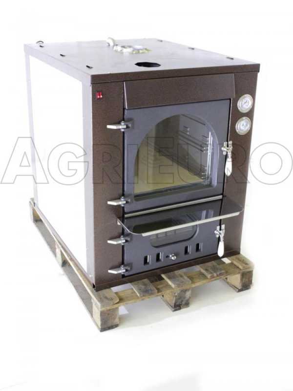 AgriEuro Medius 80 Deluxe INC Stainless Steel Built-in Wood-fired Oven - coppered enamel