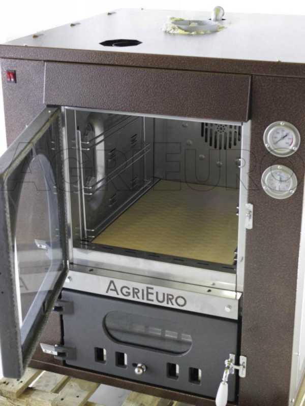 AgriEuro Medius 60 Deluxe INC Stainless Steel Built-in Wood-fired Oven - coppered enamel