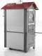 AgriEuro Medius 80 EXT Outdoor Steel Wood-fired Oven - ventilated - red roof