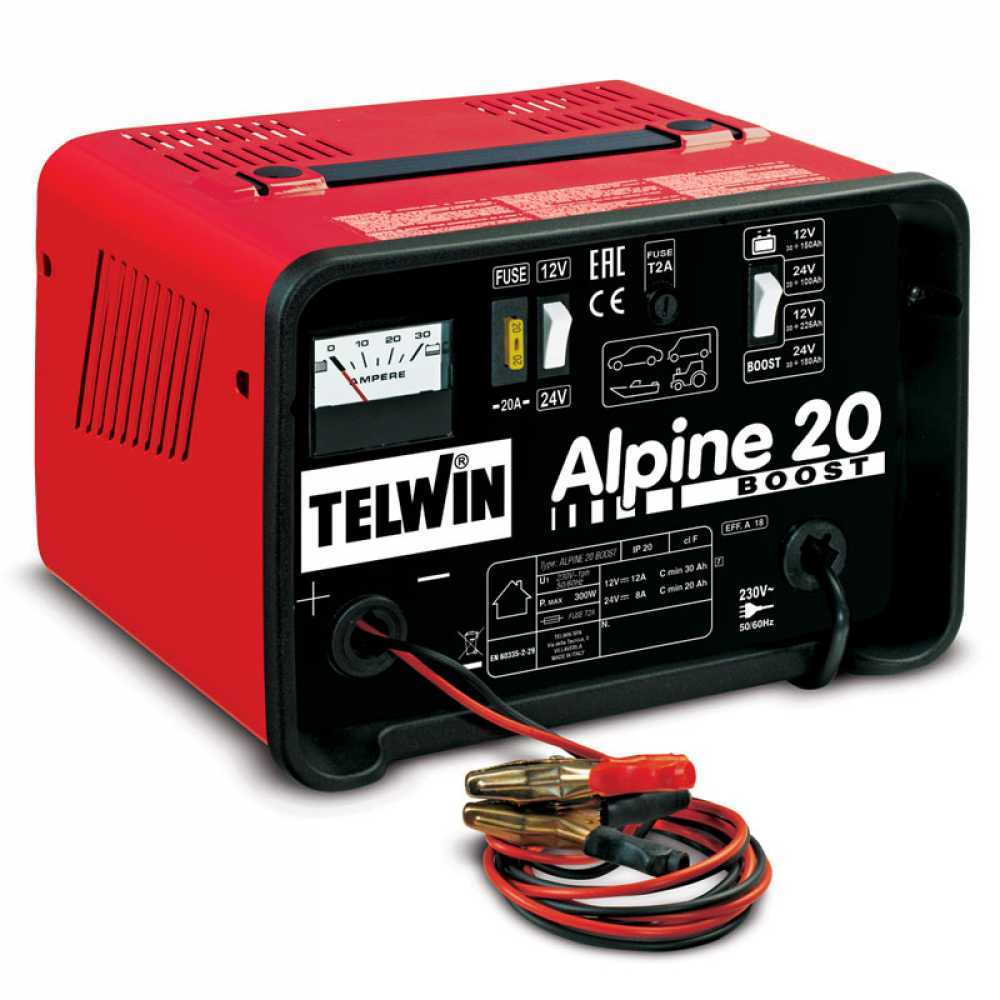 Telwin Alpine 20 Boost Battery Charger - WET batteries with 12/24V voltage  - 300 W
