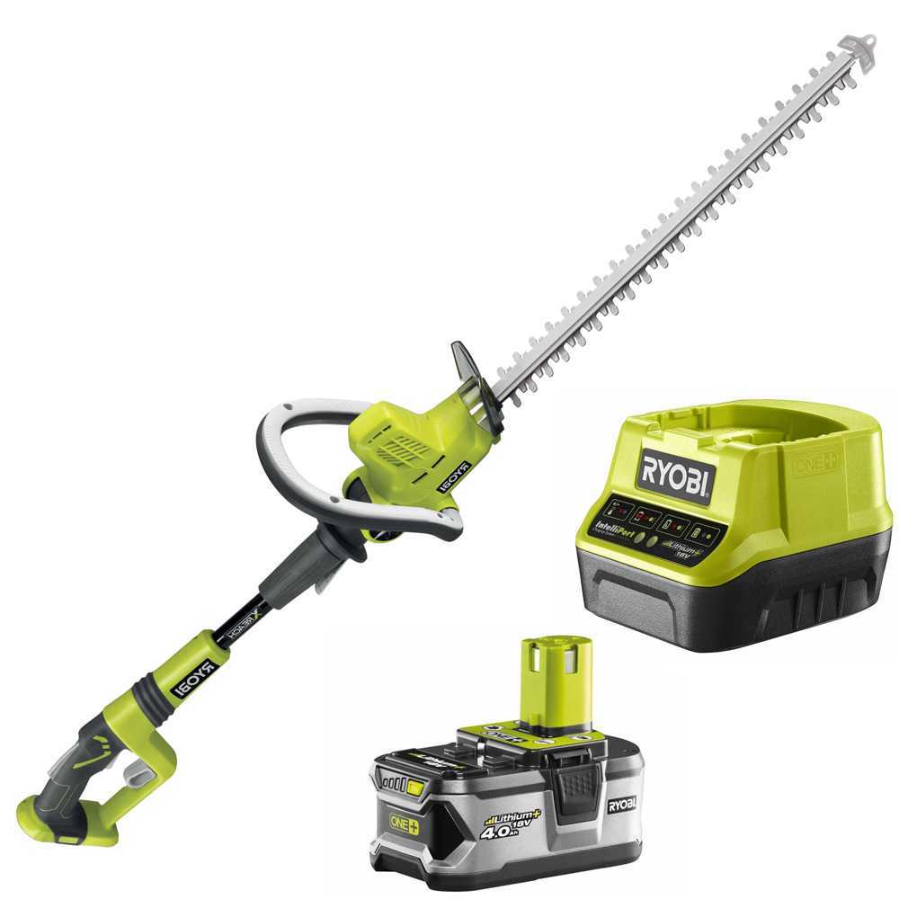 RYOBI OHT1850X Battery powered Hedge Trimmer on Extension Pole 18 V 4Ah 50 cm Blade