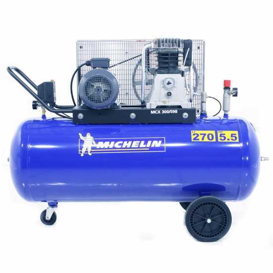 Michelin MCX 300 598 - Belt-driven Electric Air Compressor - 5.5 Hp Motor - 270 L 