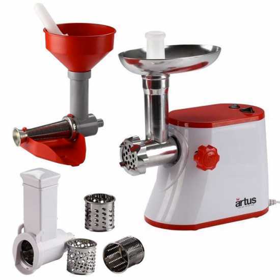 Artus K15 - Tomato Press - Meat Mincer - Grater - Vegetable Slicer - 250W