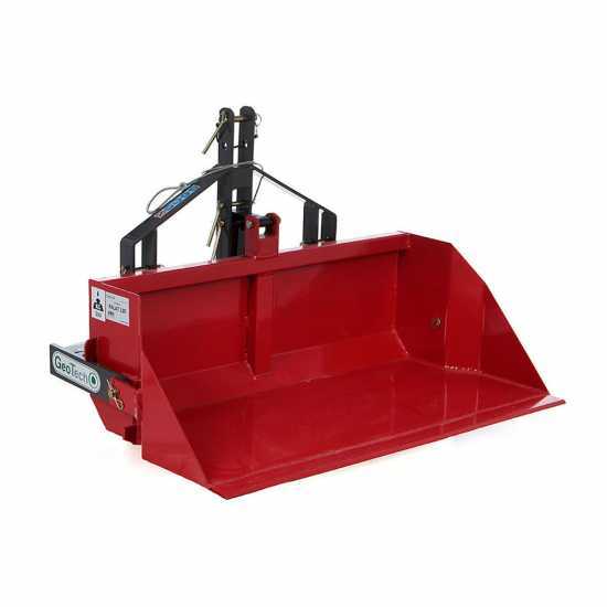 GeoTech 120 cm - Tractor-mounted Rear Loader Bucket - Medium Series - 300 Kg Loading Capacity