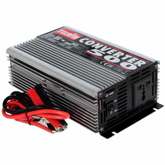 Telwin Converter 500 Inverter Current Converter from 12 V DC to 230 V AC - 500W Power