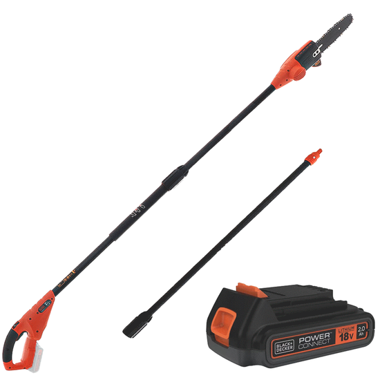 Black &amp; Decker GPC1820L20-QW 18V Battery-powered Pruner on Extension Pole - 2 Ah Battery