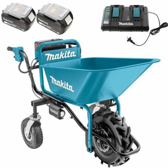 Makita DCU180 electric wheelbarrow with basin - 5 Ah/18V battery (2x18v)