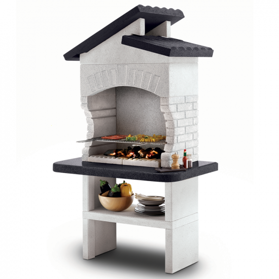 Palazzetti Procida Wood-fired Barbecue in Concrete  - 68x40 cm Cooking Grid