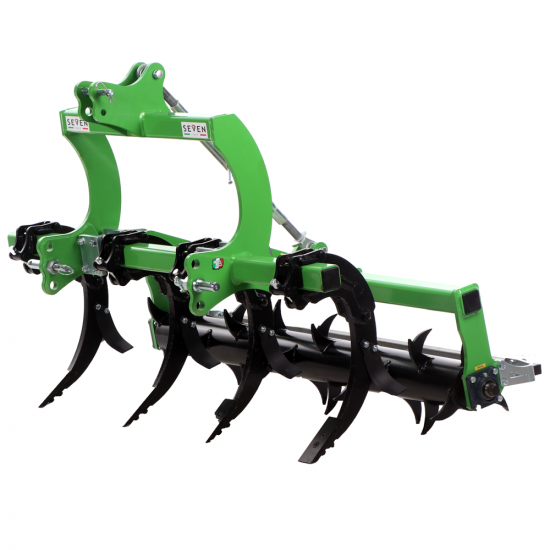 SevenItaly BIG 4-element Tractor-Mounted Ripper - 160 cm Mechanical Roller