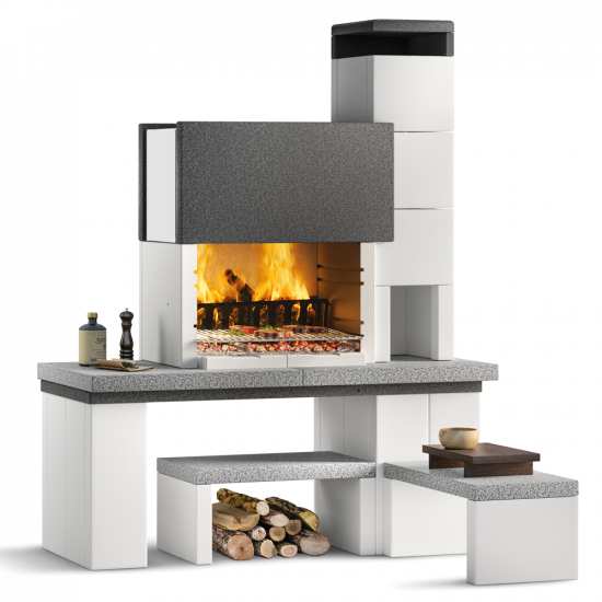 Palazzetti New York - Wood and Charcoal Masonry Barbecue