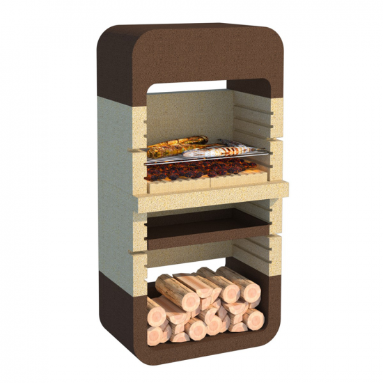 Linea VZ Monopoli - Wood and Charcoal Masonry Barbecue