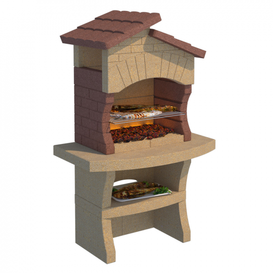 Linea VZ Minorca - Wood and Charcoal Masonry Barbecue