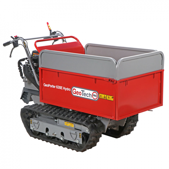 GeotechPro GeoPorter 630E Hydro - Tracked wheelbarrow - Hydraulic extension skip 600Kg