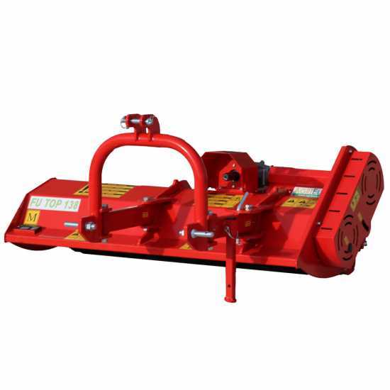 AgriEuro Fu TOP 138 M Tractor-mounted Flail Mower with Manual Shift - Light Series - 20 Hammer Flails - Counterclockwise PTO (left-hand rotation)