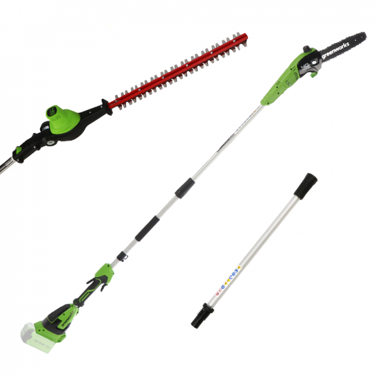 Greenworks GD40PSH - Pruner/Hedge trimmer on extension pole - WITHOUT BATTERY AND CHARGER