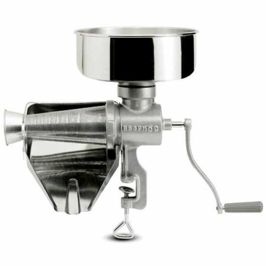 Reber 8502 N - Manual N.5 Tomato Press - Stainless Steel Hopper and Strainer 