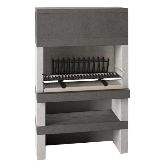 Edilmark KUBO - Masonry barbecue with wood and charcoal - Rear fire