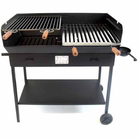 Cruccolini Party Charcoal and Wood-fired Barbecue in Heavy-duty Sheet Metal with Double Grid